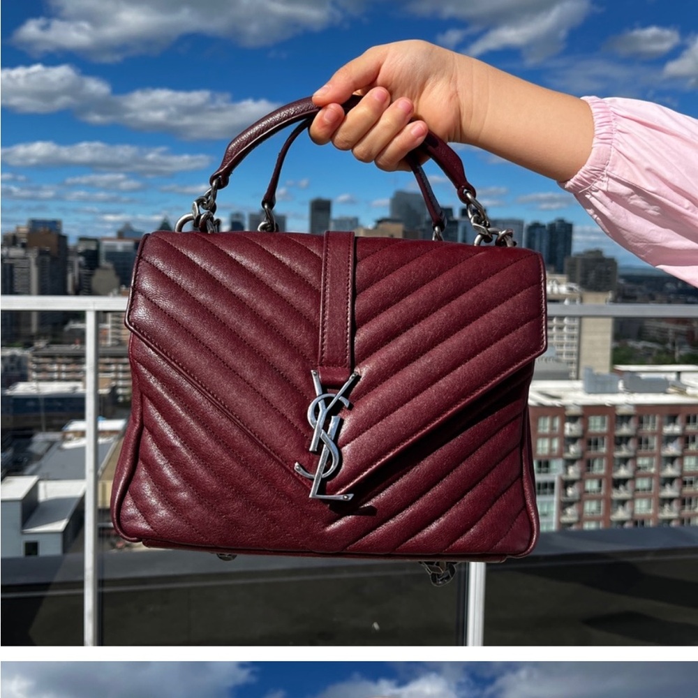 Yves Saint Laurent Deep Red Quilted Satchel